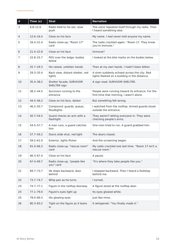 Course page: Case study: the real shot list